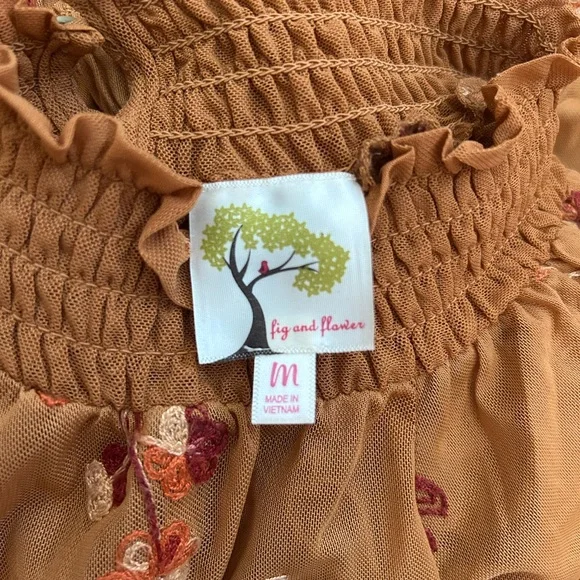 Fig and Flower Rust Floral Long Sleeve Dress - Picture 3 of 3